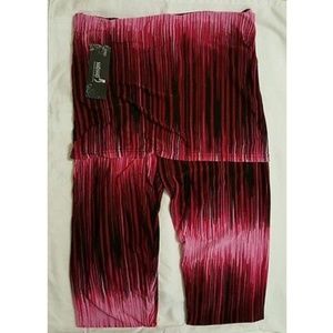 ShoSho Stretch Pink Striped Leggings/Attach Skirt